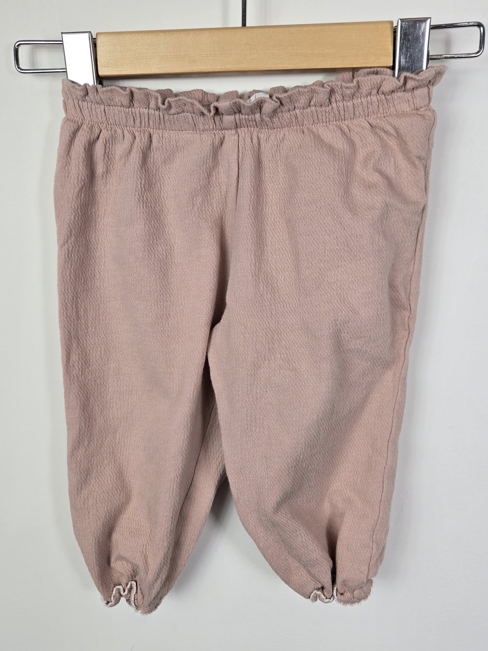 H&M Baby Set 9-12 Months Soft Pink Textured Button-Front Top & Pants Outfit - Picture 7 of 11